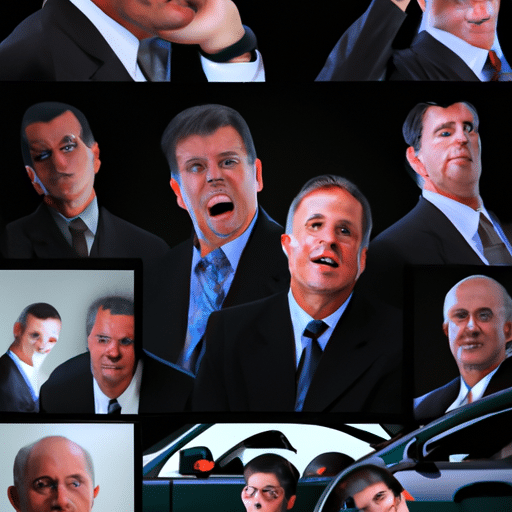 מונטאז' תמונות של מנכ"לים מחברות רכב מובילות, עם ביטויי הפתעה והתבוננות.