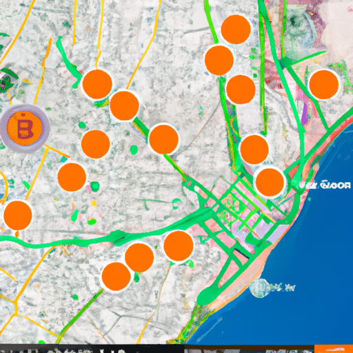 מפה אינטראקטיבית המציגה את מיקומם של כספומטים ביטקוין בחיפה.